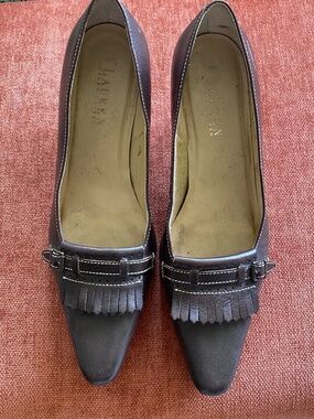 Ralph Lauren kitten heels in brown